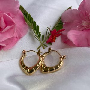 Small Heart Bamboo Hoop Earrings