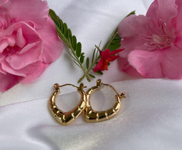 Small Heart Bamboo Hoop Earrings